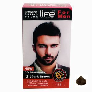 کیت رنگ مو لایف شماره 3 حجم 50 میلی لیتر رنگ قهوه ای تیره